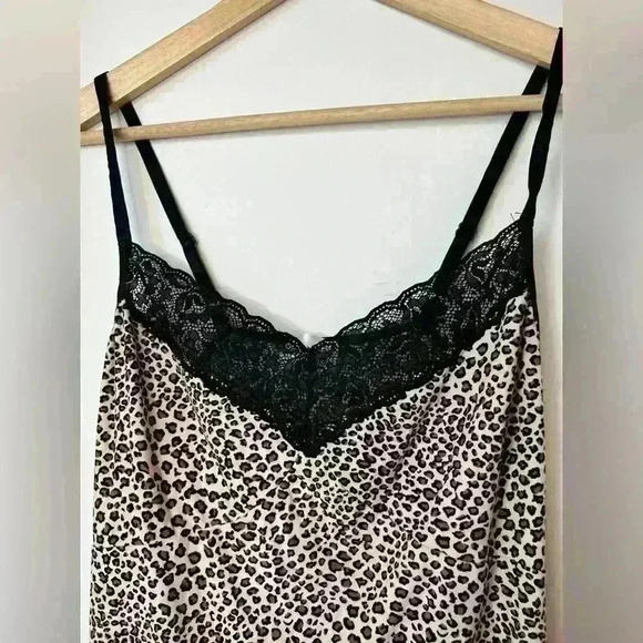 Vintage Jessica Womens  Leopard Print Babydoll Lace Cami Lingerie Top Large - Picture 8 of 11